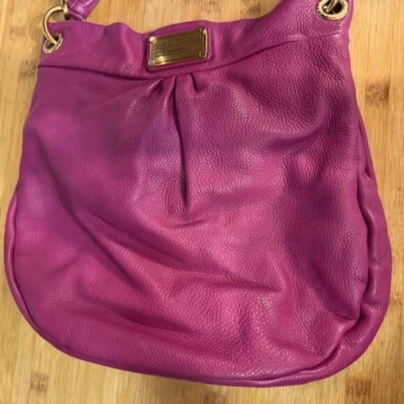 Vintage Y2K Marc Jacobs Raspberry Hillier Leather Hobo Bag - Picture 5 of 16